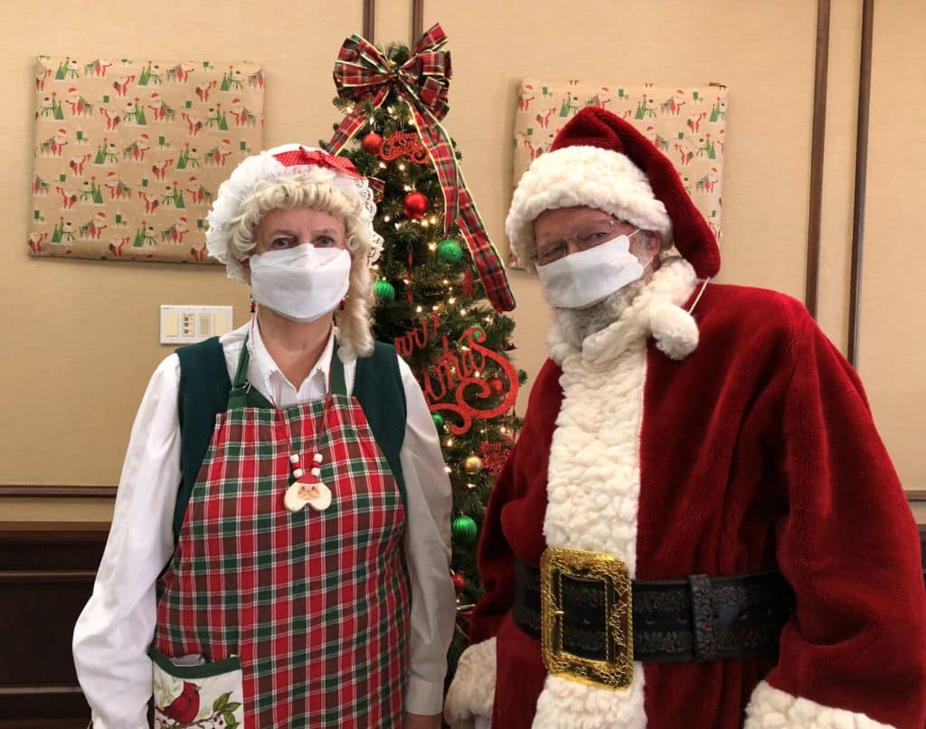 Martha and Jerry Dodson dressed as Mrs. Claus and Santa