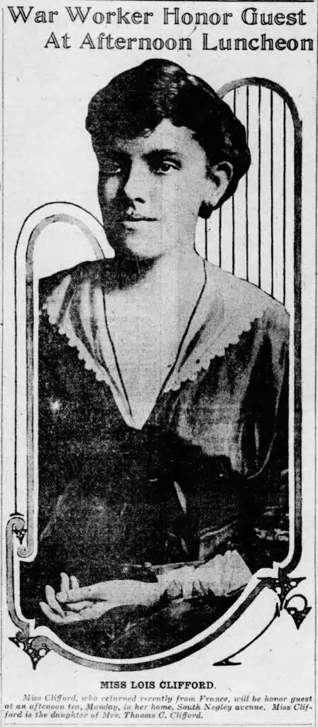 Reconstruction Aide Lois Clifford, pictured in the Pittsburgh Daily Post on Dec. 26, 1919. Clifford published manuels, such as on weaving, as part of occupational therapy training. (Photo courtesy of Fort Monroe.)