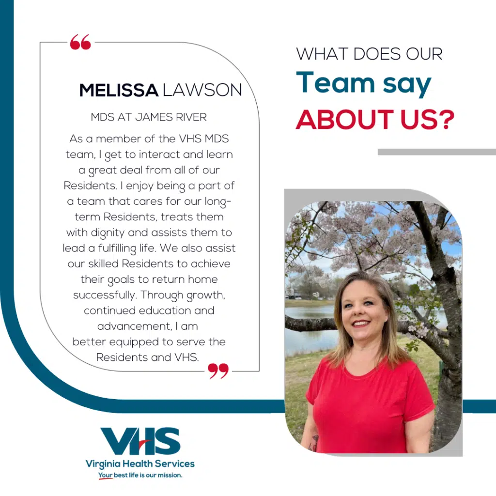 graphic of Melissa Lawson sharing why she enjoys being a MDS coordinator