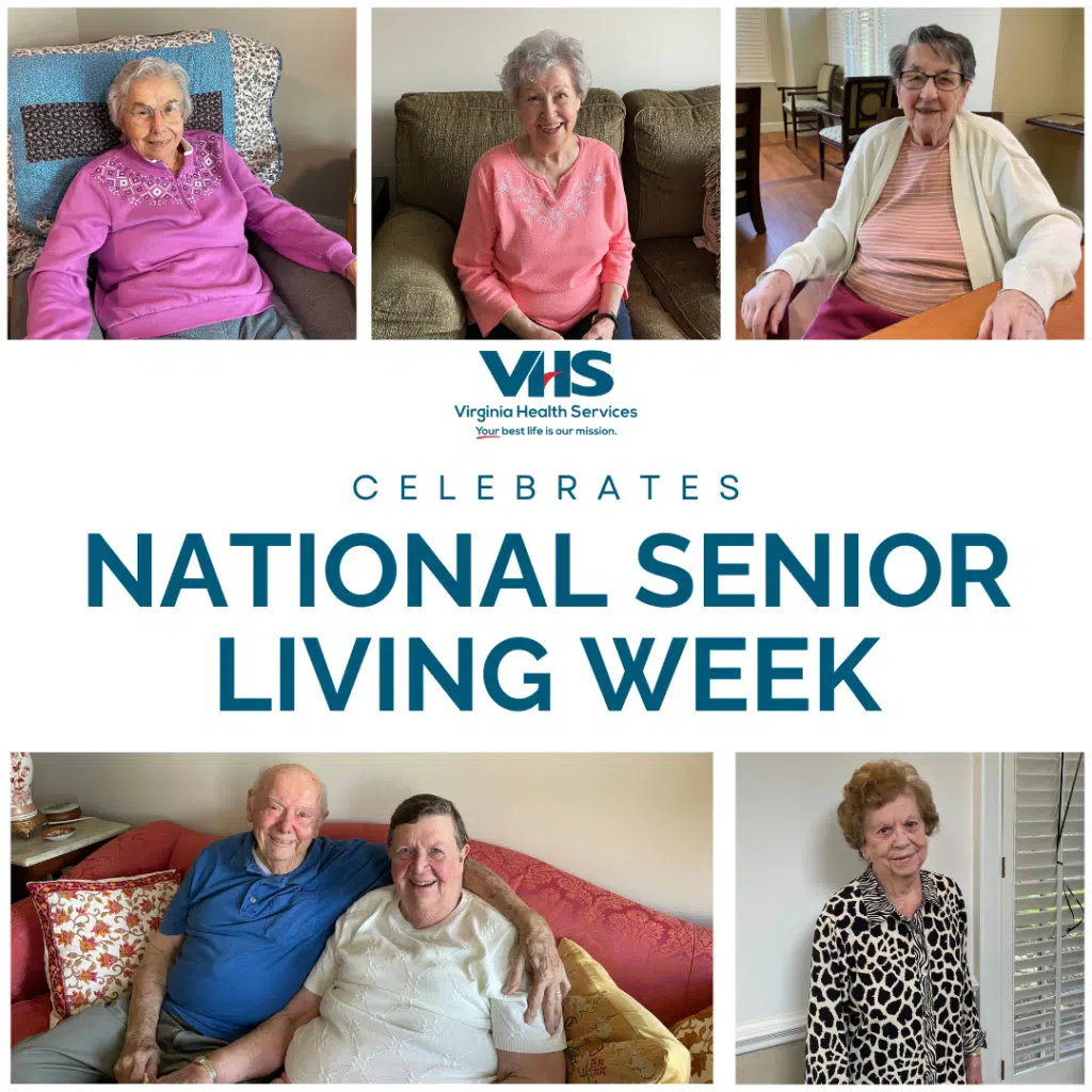 senior living week graphic with portraits of featured residents