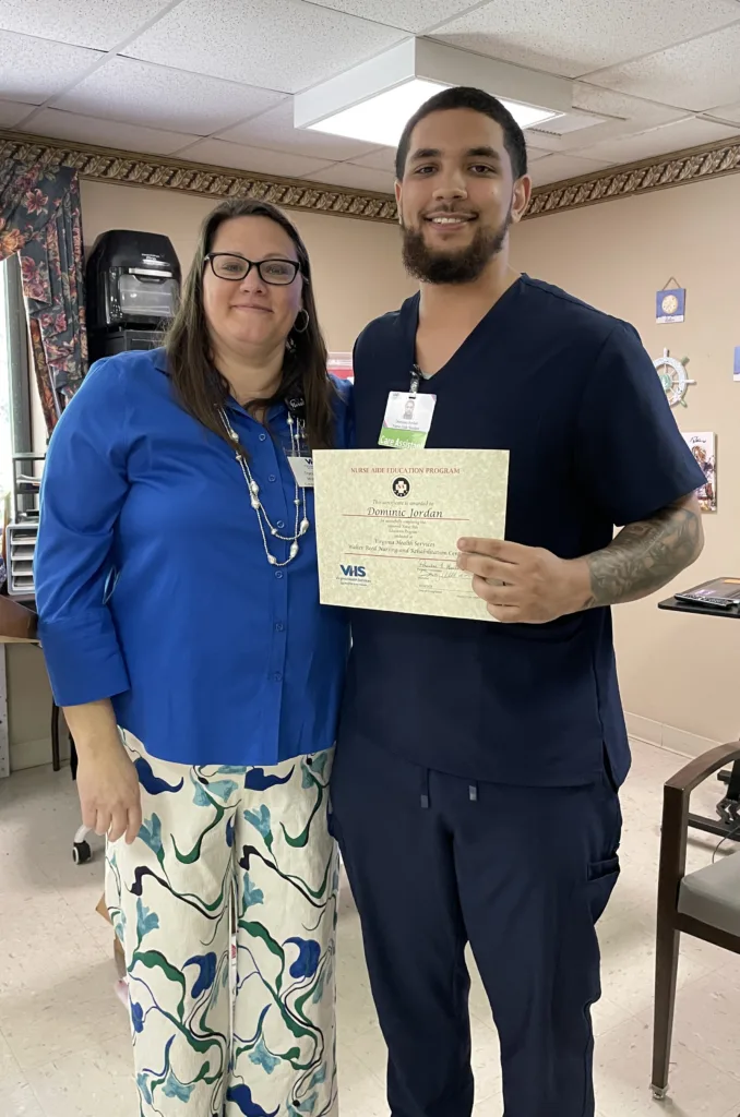 Dominic Jordan with instructor Tracy Williams